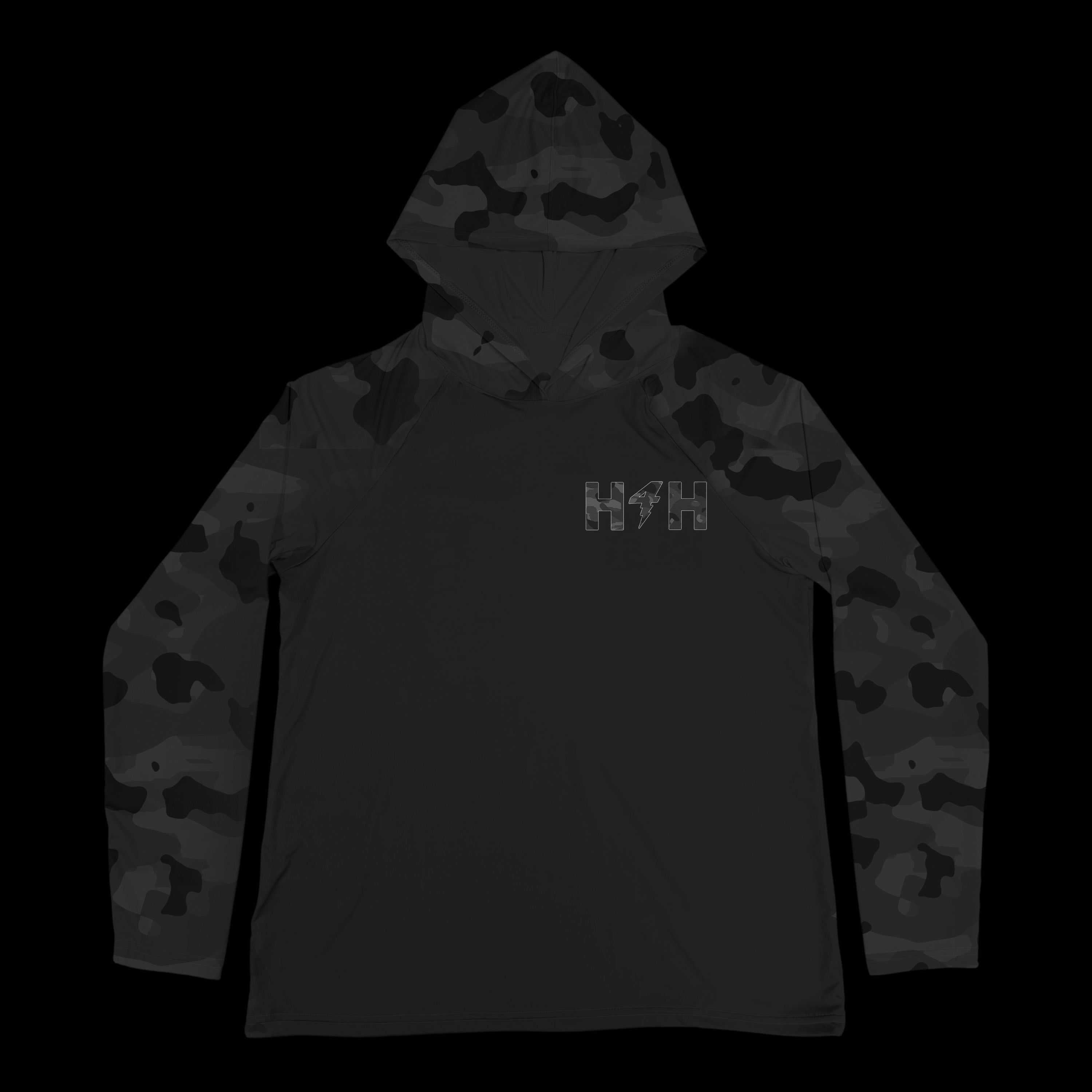 Heroes For Humanity | Black Camo UV Hooded Shirt
