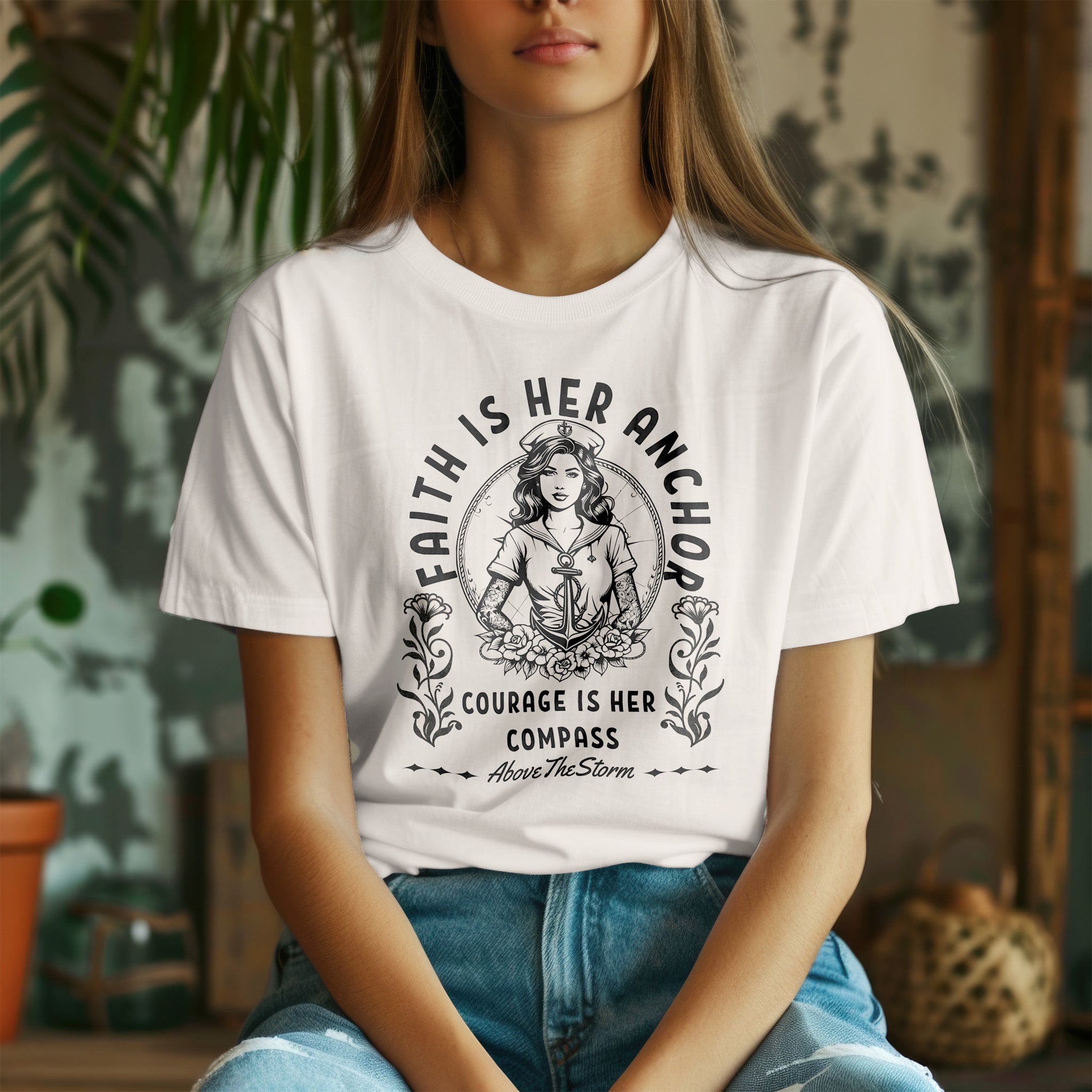 Anchor & Compass | Above The Storm | Women's Crop Tee