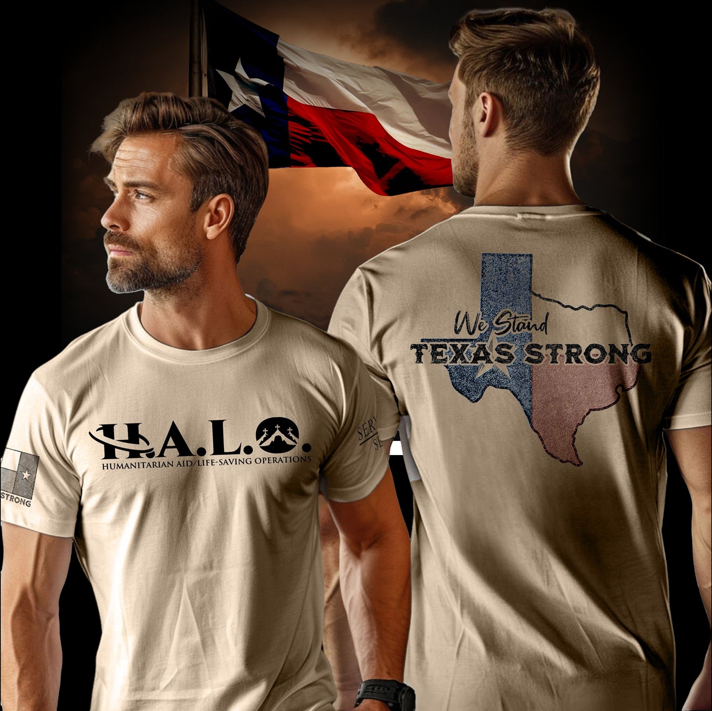 HALO Relief | Texas Strong - Exclusive Supporter | Men's Fitted Cotton T