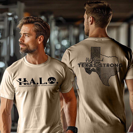 HALO Relief | Texas Strong - B&G | Men's fitted Cotton T