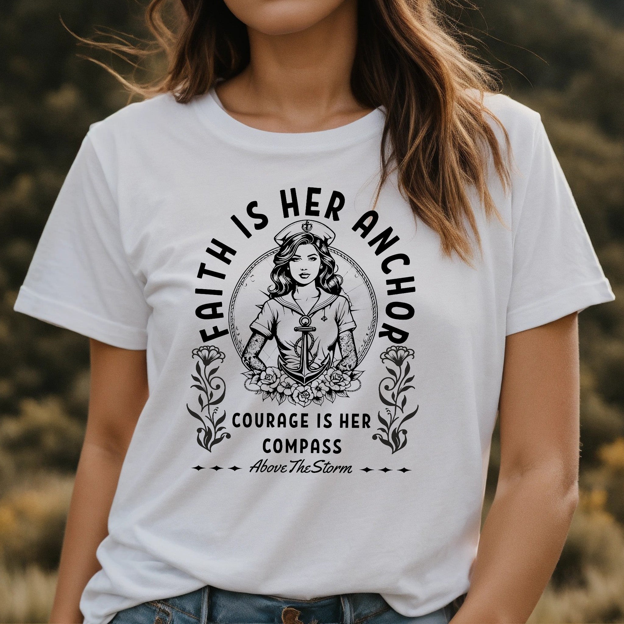 Anchor & Compass | Above The Storm | Women's Classic Cotton Tee