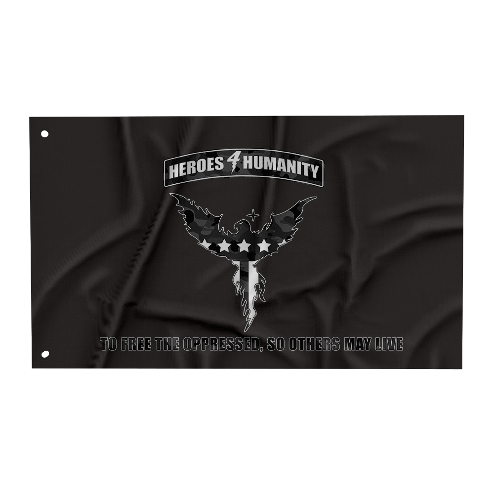 Heroes For Humanity Black Camo Flag