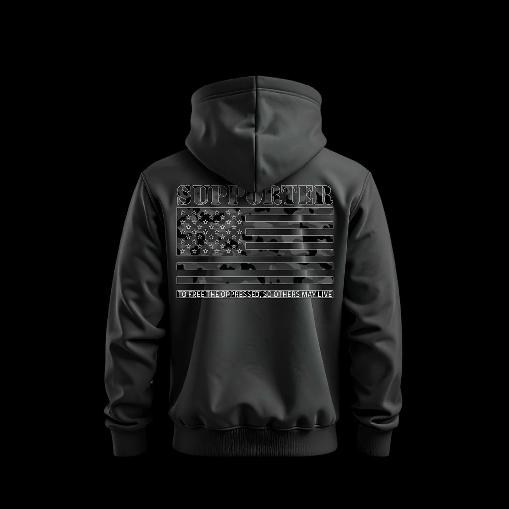 Heroes For Humanity | Supporter Black Camo Print Hoodie