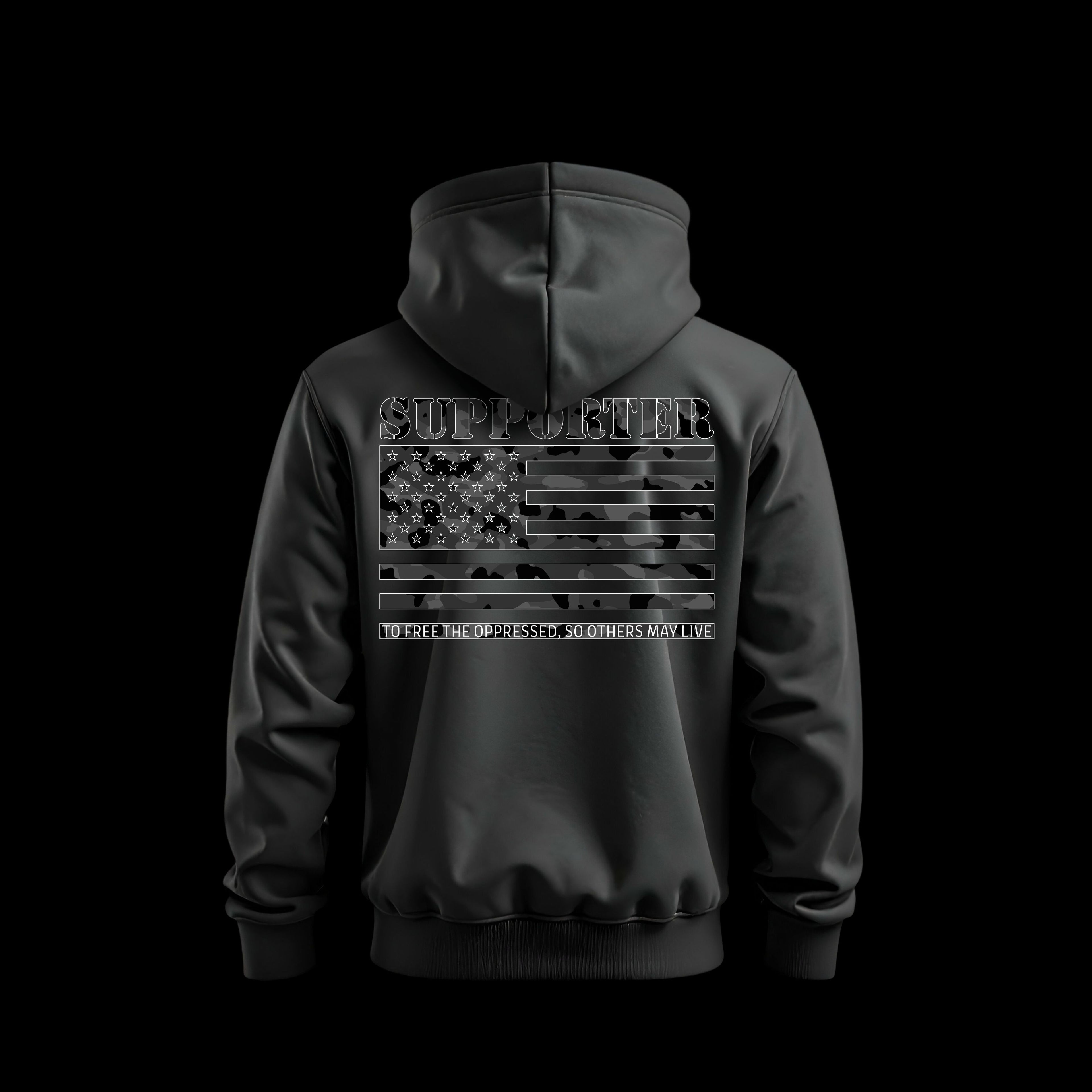 Heroes For Humanity | Supporter Black Camo Print Hoodie