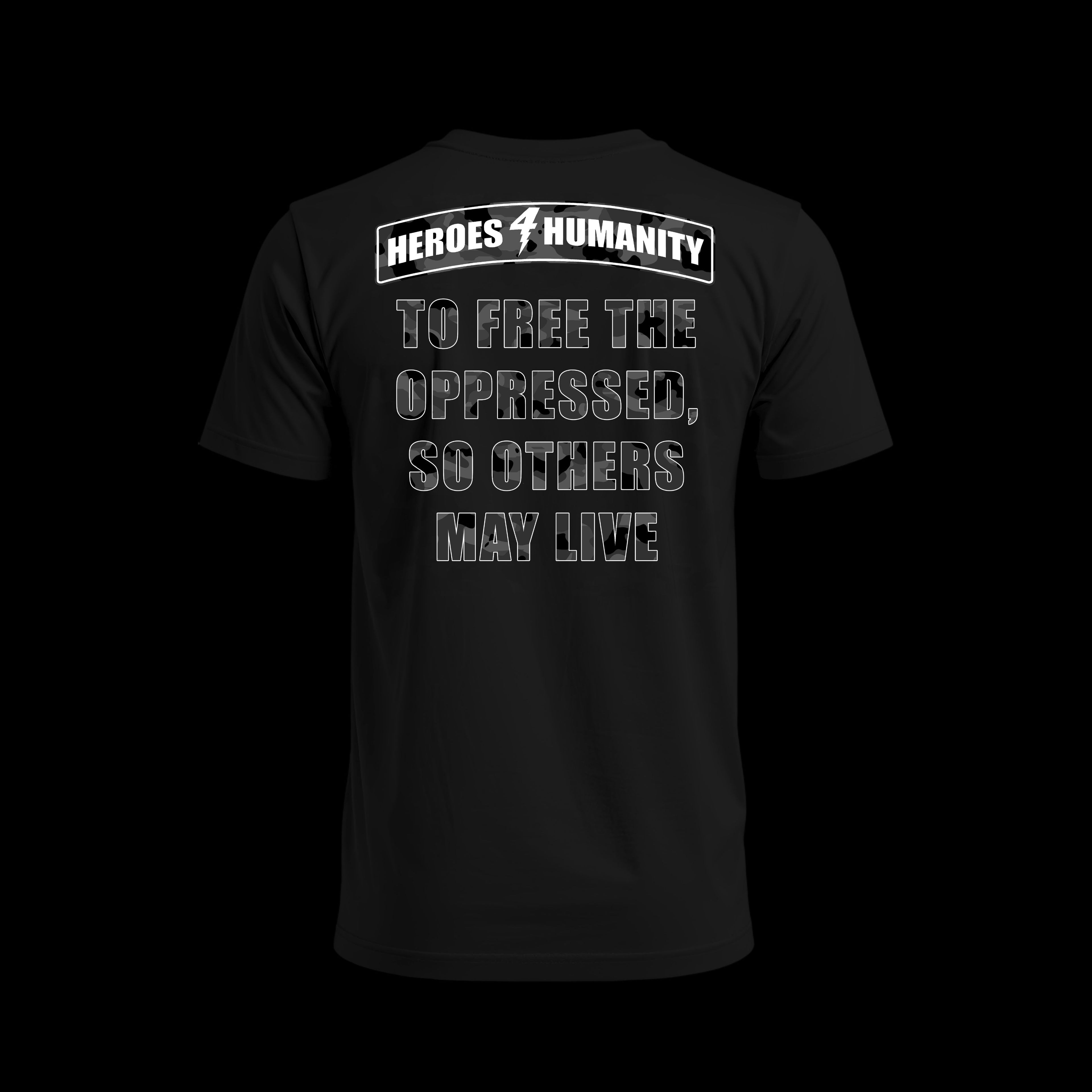 Heroes For Humanity | Black Camo | Fitted Tee