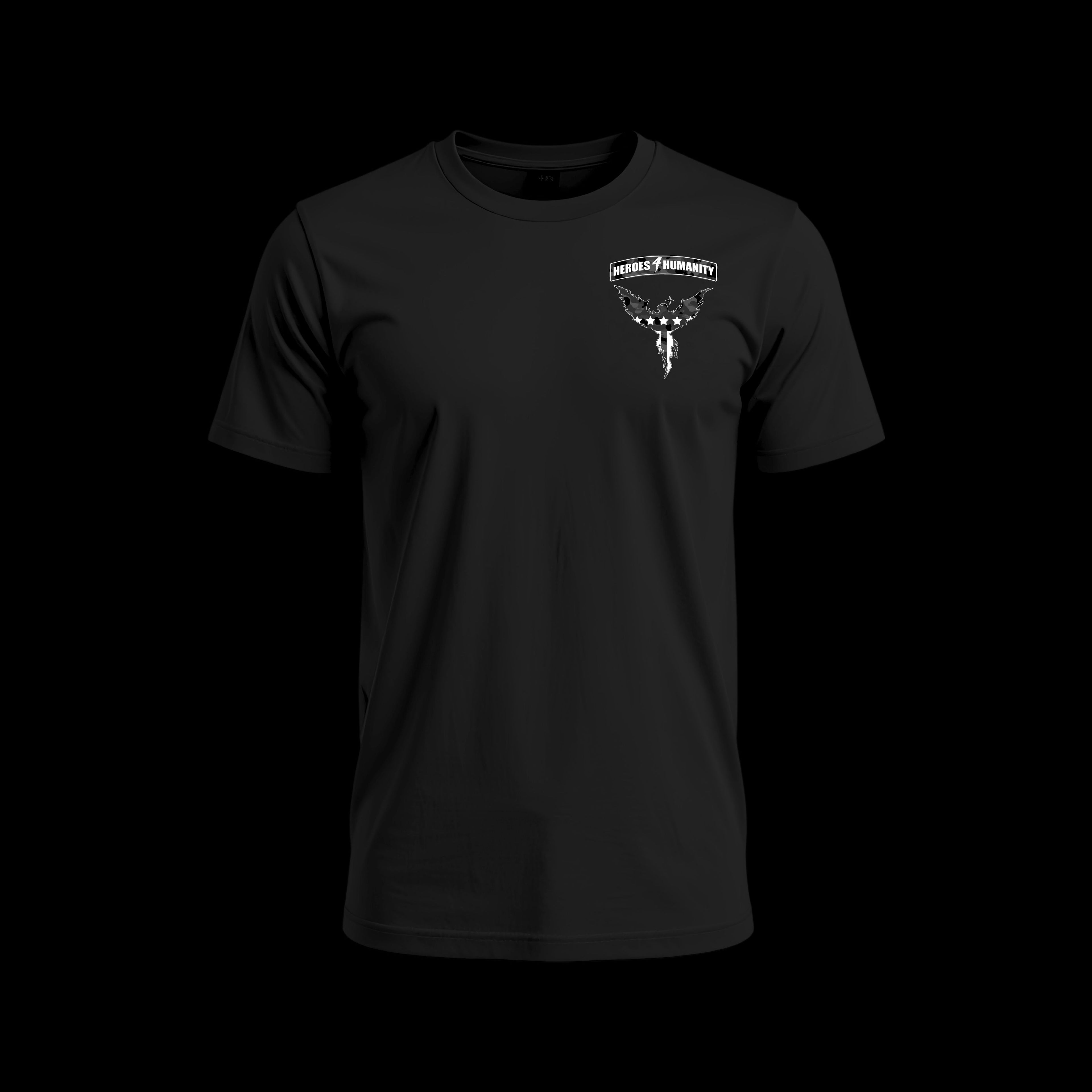 Heroes For Humanity | Black Camo | Fitted Tee