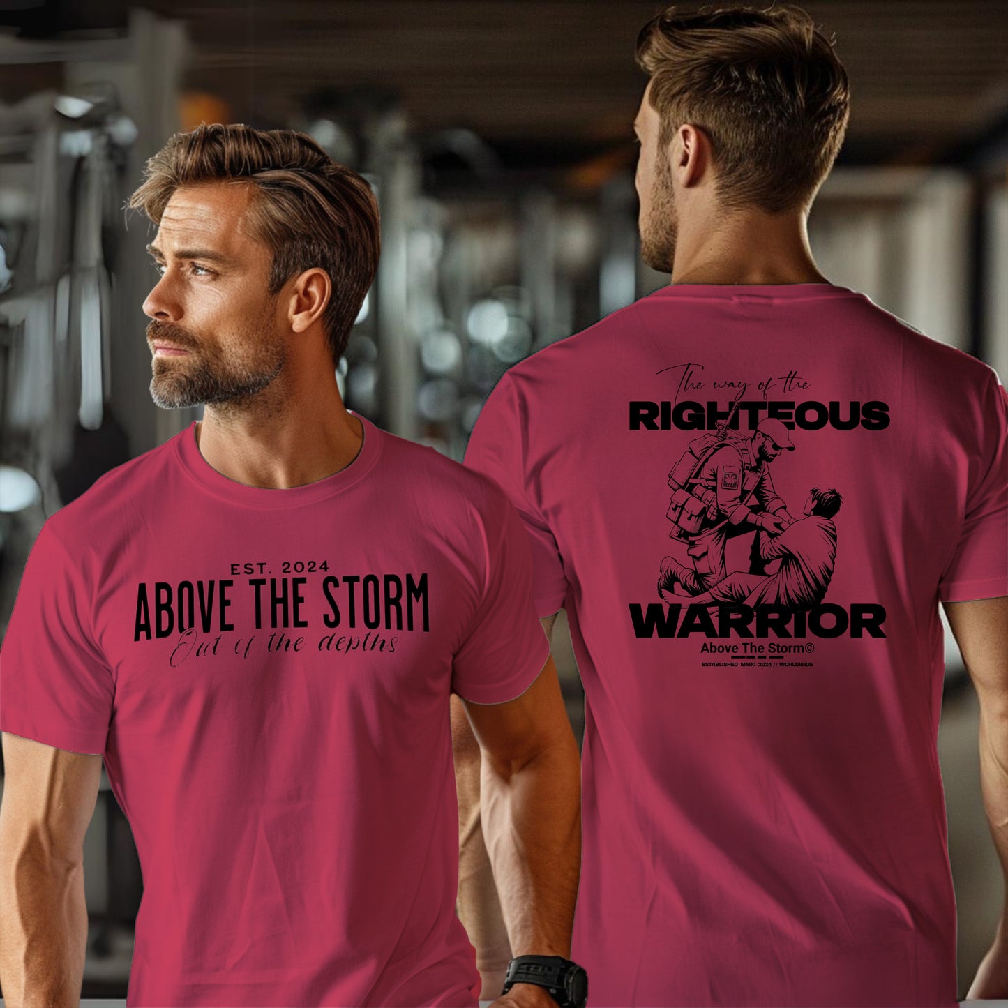 The Way Of The Righteous Warrior | Above The Storm | Men's fitted Tee