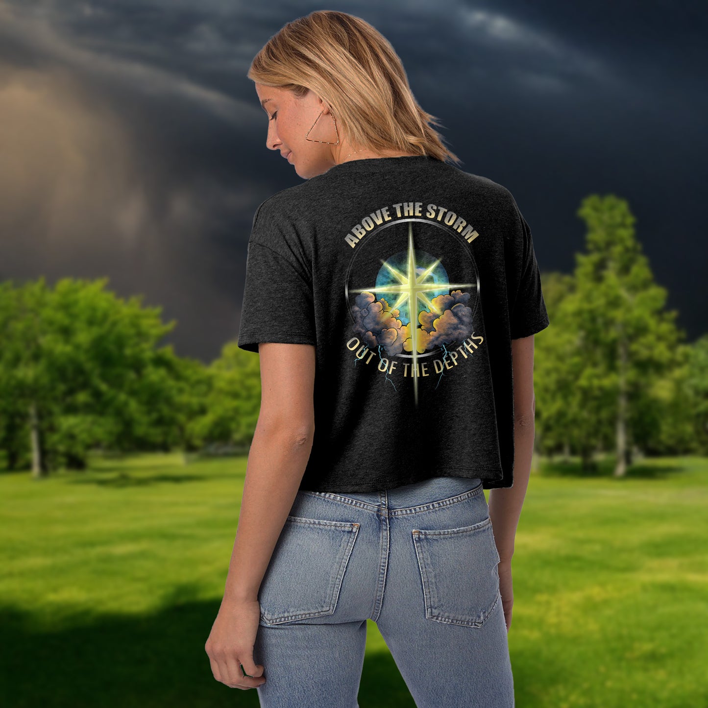 Original | Above The Storm | Women's Cropped Crewneck T-Shirt