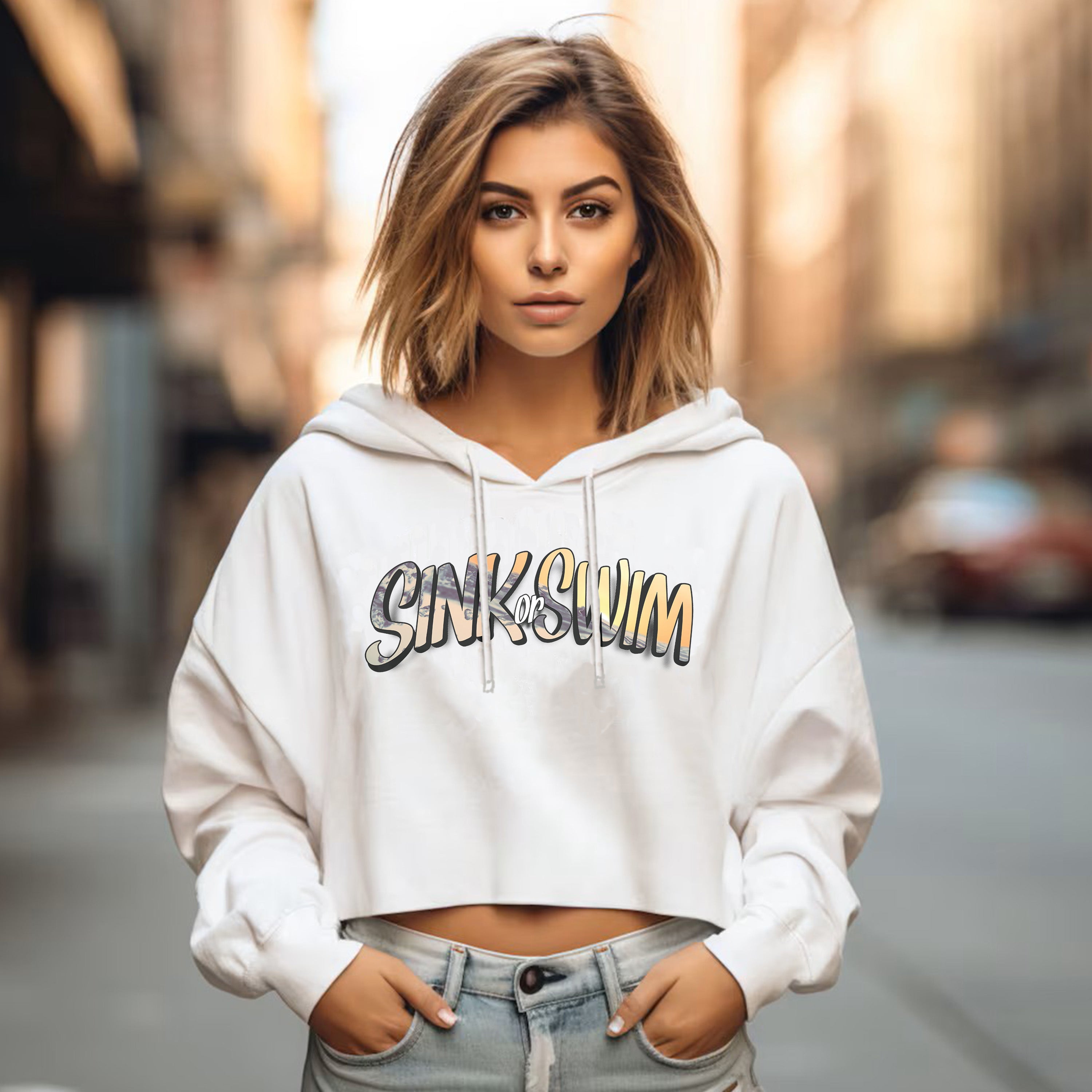 Sink or Swim | Above The Storm | Women’s Cropped Hooded Sweatshirt